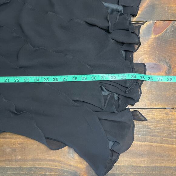 Tadashi Shoji Dress Silk Ruffle Tiered Mini Size 6 Prom Fairy Whimsigoth Y2K - Picture 9 of 12